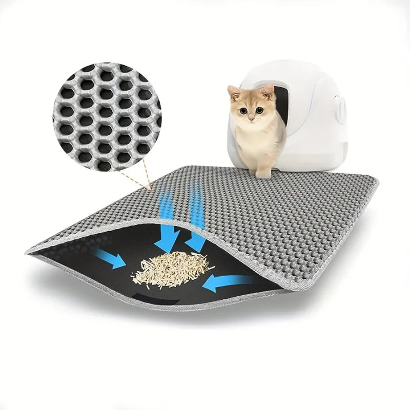 Anti-Splash EVA Double-Layer Cat Litter Mat